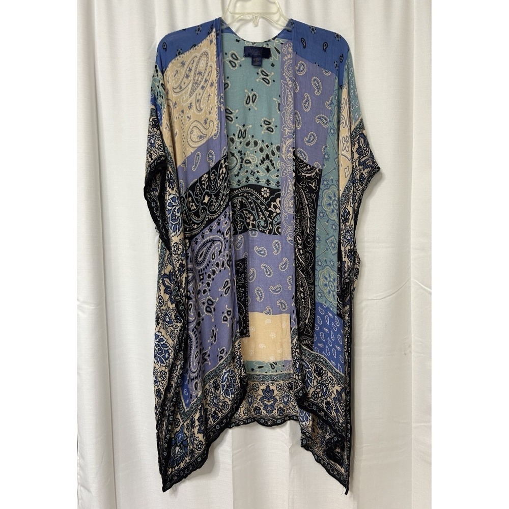 Rachel Rachel Roy Paisley Patchwork Kimono Coverup One Size Lightweight
